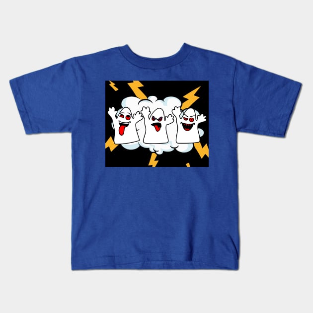 Funny Little Ghosts Halloween Kids T-Shirt by flofin